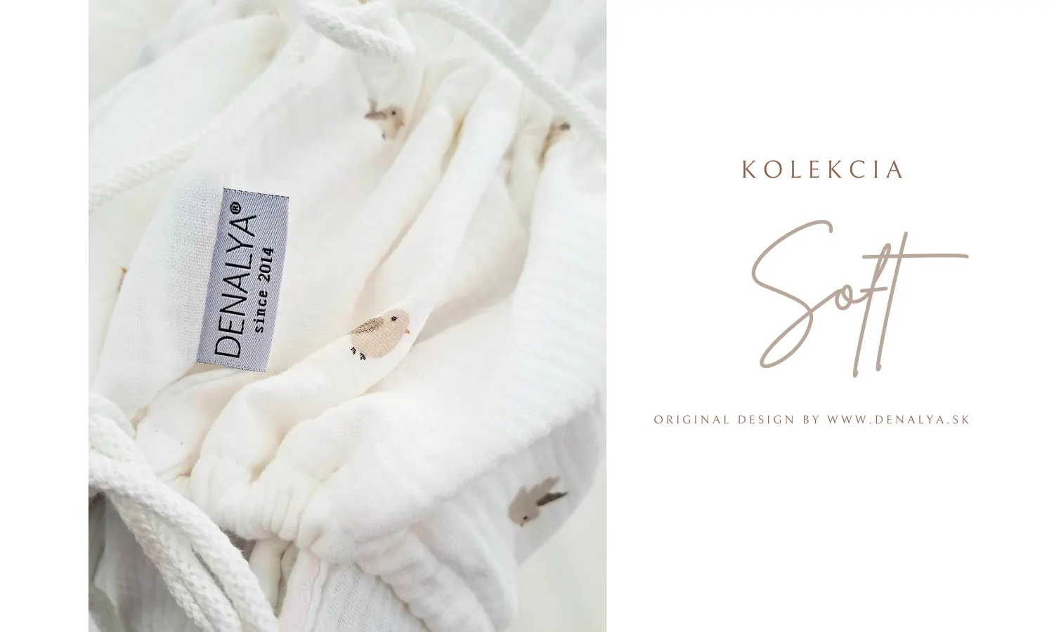 Mušelínová kolekcia do postieľky Soft s potlačou vtáčikov